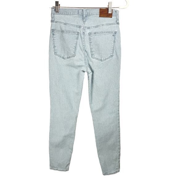 Madewell Striped High Rise Skinny Crop Stretch Jeans Preppy Coastal Classic 24 - Picture 4 of 11